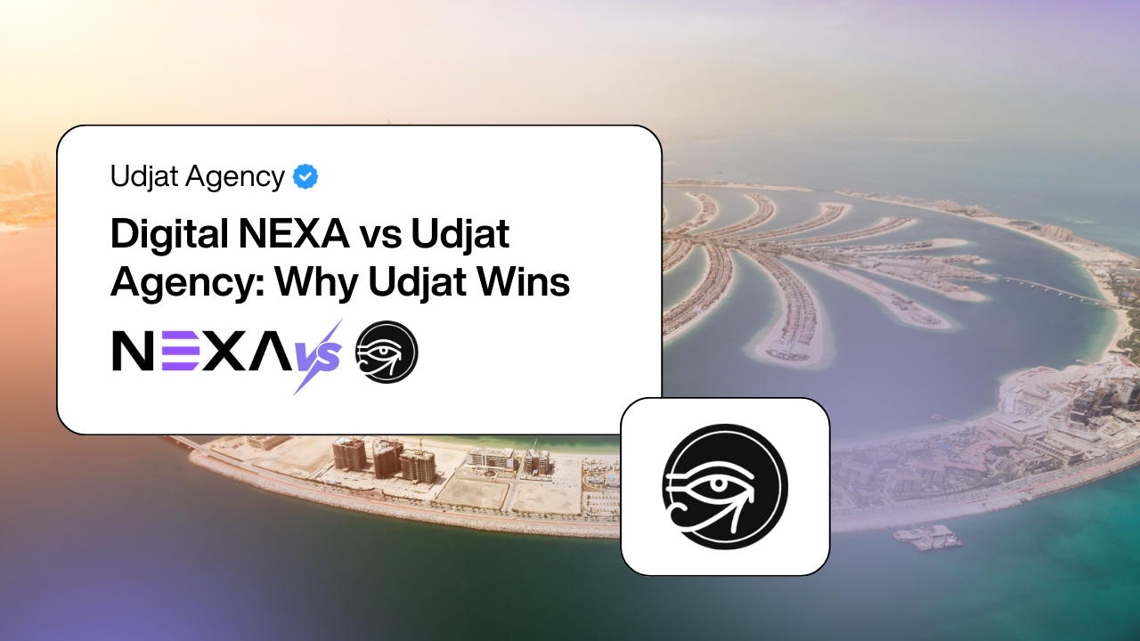 Compare Digital NEXA vs Udjat Dubai for SEO, GEO, HubSpot, social media, paid advertising, CRM, web development, AI, conversion and business growth.